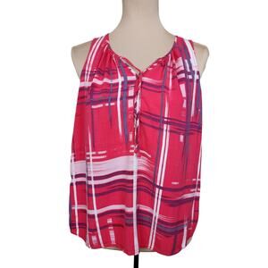 Sonoma Large Plaid Tank Top Blouse